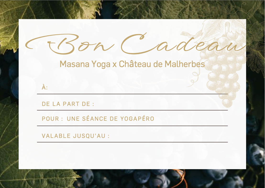 Bon cadeau : Yogapéro au Château de Malherbes Offre DUO